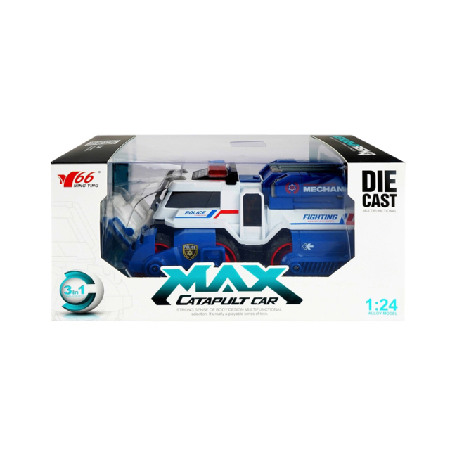 Транспорт и спецтехника - Автомодель Cars S Полицейская боевая машина 3 в 1 Pull-back с катапультой и пушками (CJ-4849897)#2