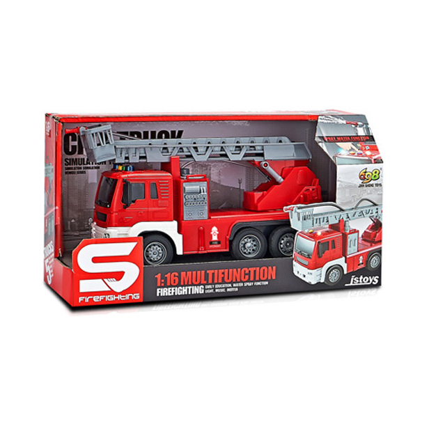 Транспорт и спецтехника - Автомодель Cars S Пожарная машина с разбрызгивателем воды и лестницей 1:16 (CJ-2180230)#2