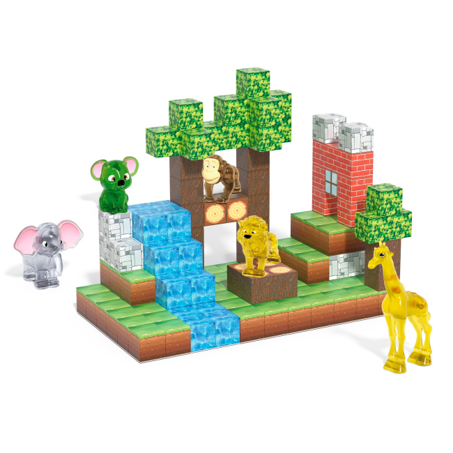 Магнитные конструкторы - Конструктор My World Магнитные блоки с животными 155 деталей (CJ-4539683)#2