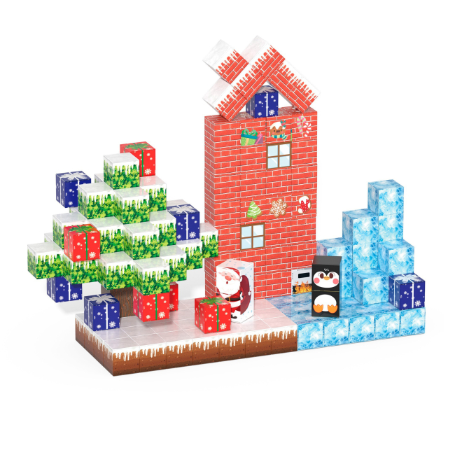 Магнитные конструкторы - Конструктор My World Магнитные блоки Рождество 155 деталей (CJ-4832566)#2