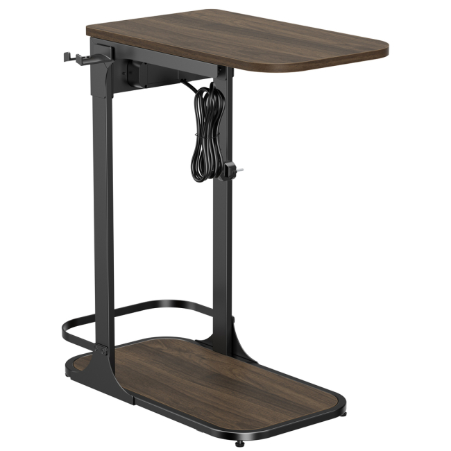 Меблі для геймерів - Приставний столик OfficePro Dark wood black із подовжувачем, USB-роз'ємами та тримачем для гарнітури (SD185DW)#3