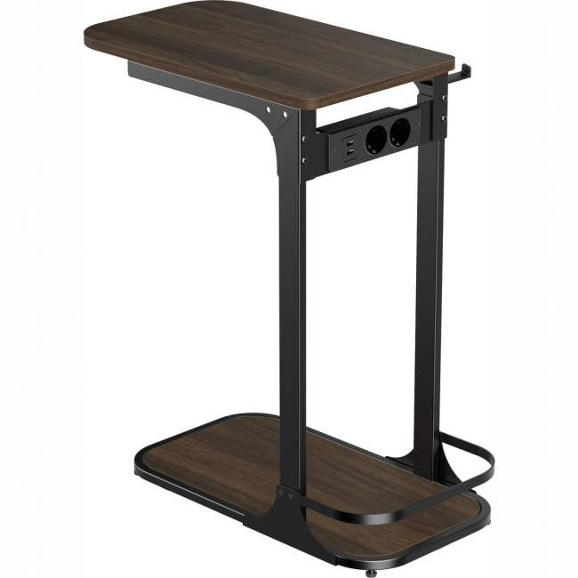 Меблі для геймерів - Приставний столик OfficePro Dark wood black із подовжувачем, USB-роз'ємами та тримачем для гарнітури (SD185DW)#4