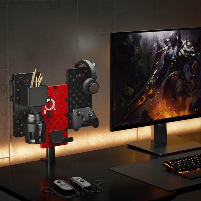 Меблі для геймерів - Настільний органайзер OfficePro Black and red (DO640B)#5