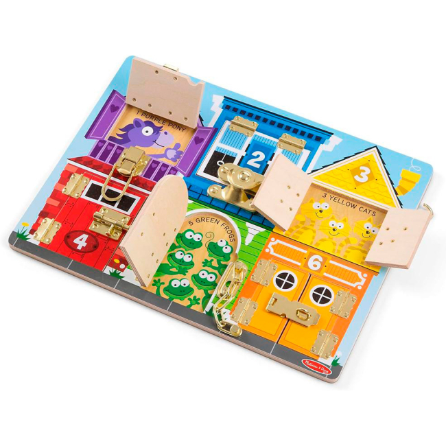 Развивающие игрушки - Игровой набор Melissa and Doug Деревянная доска с задвижками (SM93406/6075185)#2