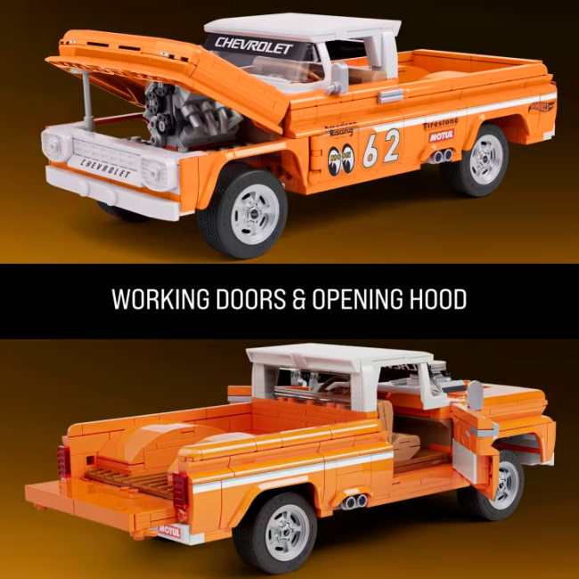 Конструктори Hot Wheels - Конструктор Hot Wheels Brick Shop Elite Custom ’62 Chevy Pickup 858 деталей (JFT20)#5