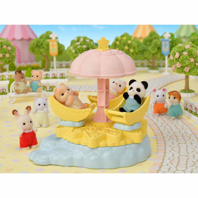 Фігурки тварин - Ігровий набір Sylvanian Families Малюк Панда і карусель (5539)#5