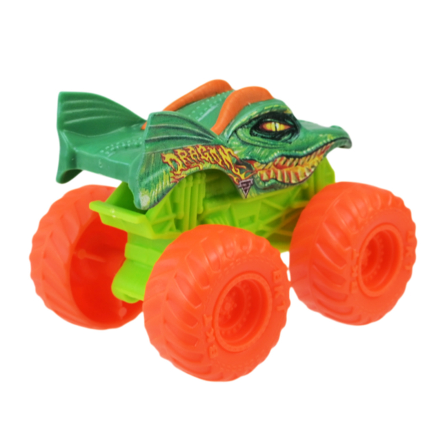Автомодели - Автомодель Monster Jam 1:72 салатовая с оранжевыми колесами (6071187/3)#3