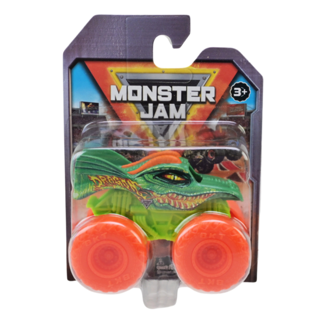 Автомодели - Автомодель Monster Jam 1:72 салатовая с оранжевыми колесами (6071187/3)#4
