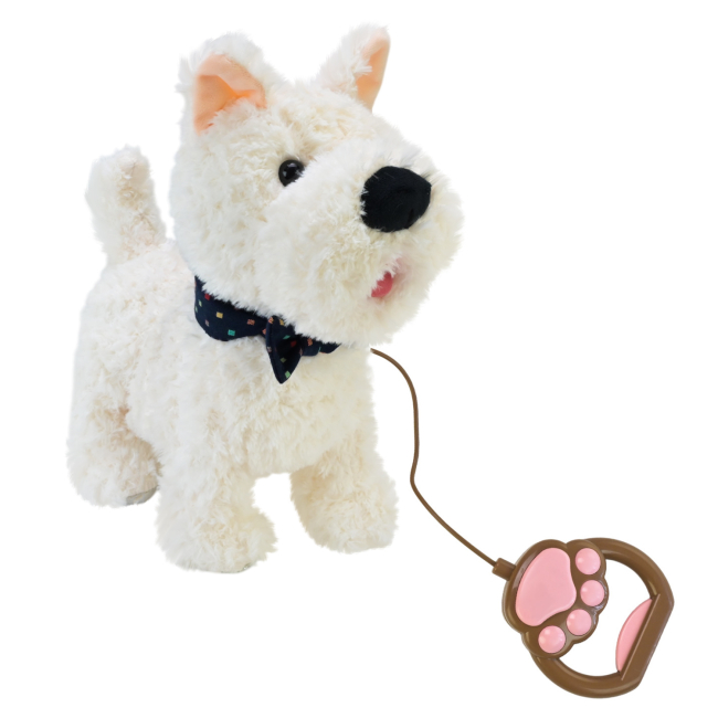 М'які тварини - Інтерактивна м'яка іграшка Кращий друг Собачка на повідку біла (BF2503/1)#2