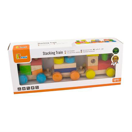 Розвивальні іграшки - Дерев'яна іграшка Viga Toys Кольоровий потяг (51610)#3
