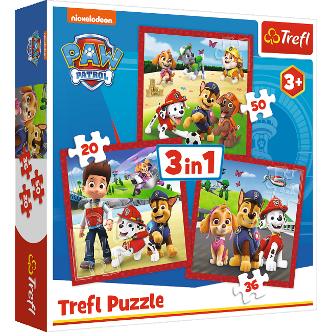 Пазли - Пазли Trefl Paw Patrol Щасливі собаки 3 в 1 (34867)#2