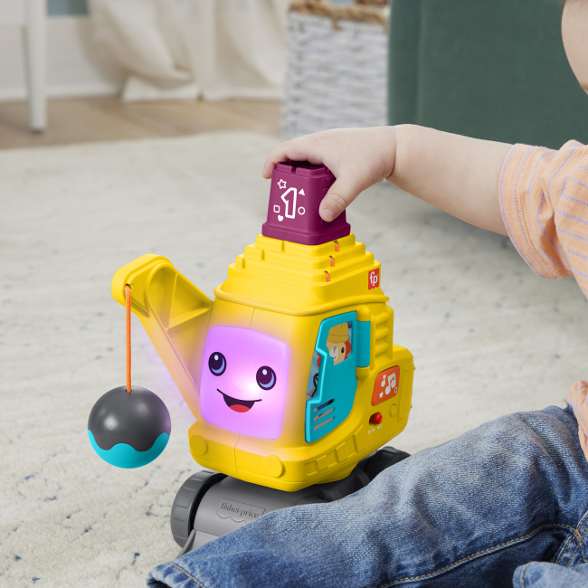 Машинки для малышей - ​Машинка Fisher-Price Считай и складывай Веселый кран (HRP32)#8