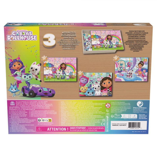 Пазлы - Пазл Spin Master Кукольный домик Габби 3 в 1 24 элемента (SM33638/6066549)#2