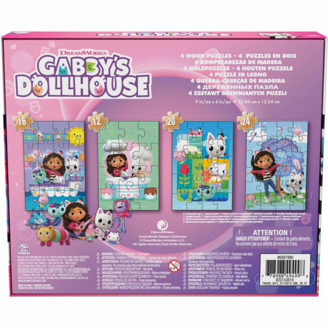 Пазлы - Пазл Spin Master Кукольный домик Габби 4 в 1 12, 16, 20, 24 элемента (SM49248/6067990)#2