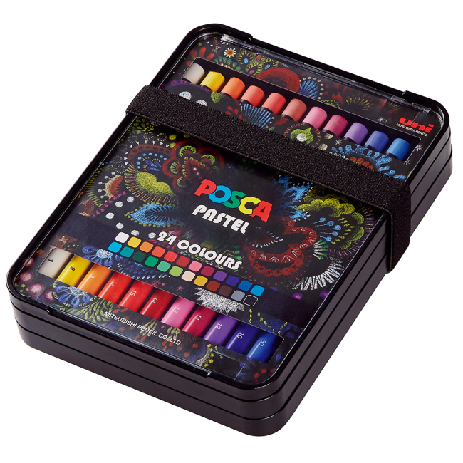 Канцтовари - Пастель воскова UNI Posca Pastel 24 кольори (KPA-100/24C)#2
