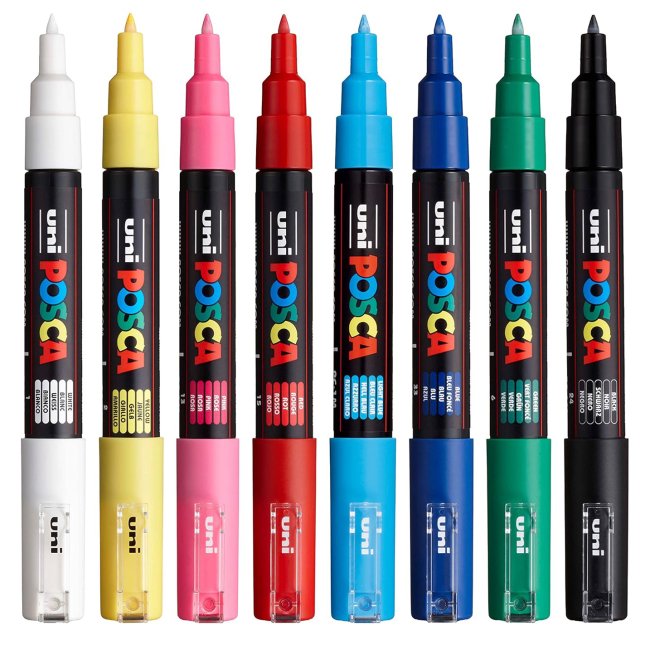 Канцтовары - Набор маркеров UNI Posca 8 шт (PC-1M 8C)#2