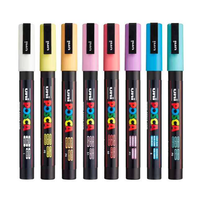 Канцтовары - Набор маркеров UNI Posca Soft Color 8 шт (PC-3M SOFT COLOR 8C)#2