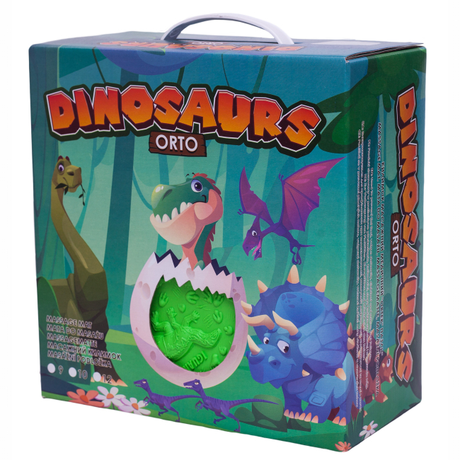 Развивающие коврики - Массажный коврик Ortek Динозавры Пазлы 8 элементов + 8 треугольников (4820264130956)#2