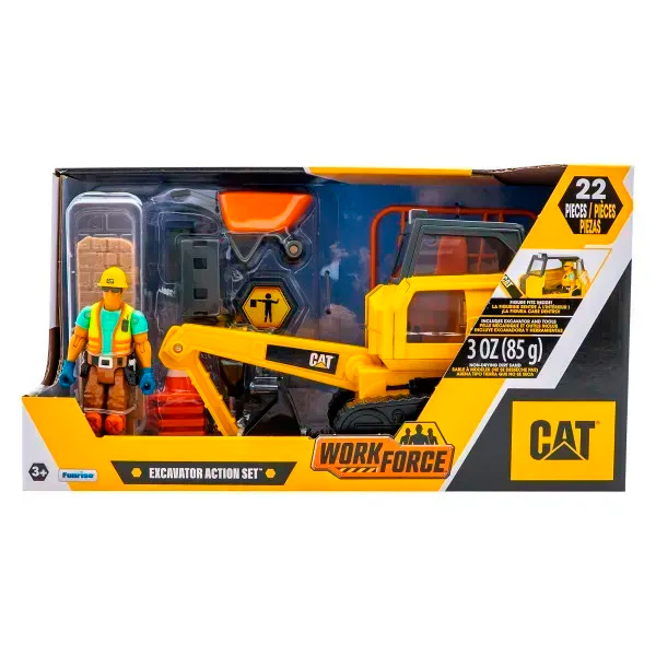 Транспорт и спецтехника - ​Игровой набор CAT Строительная площадка Экскаватор с фигуркой и аксессуарами (83456)#2