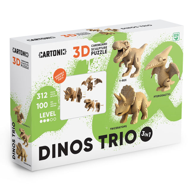 3D-пазлы - 3D пазл Cartonic Dinos trio (CARTTRIODINO)#9