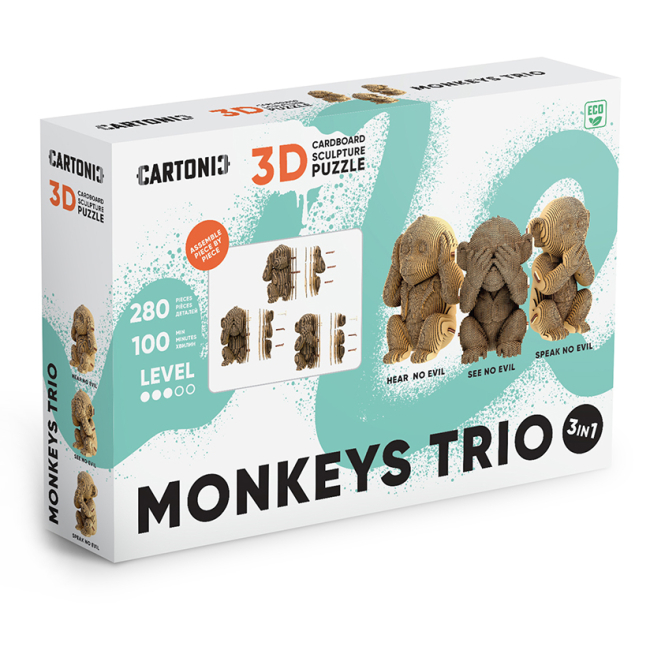 3D-пазлы - 3D пазл Cartonic Monkeys trio (CARTTRIOMONK)#9