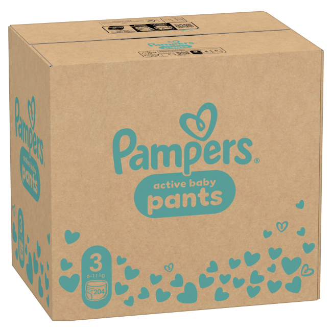 Товары по уходу - Подгузники-трусики Pampers Active baby Midi 6-11 кг 204 шт (8006540497678)#2