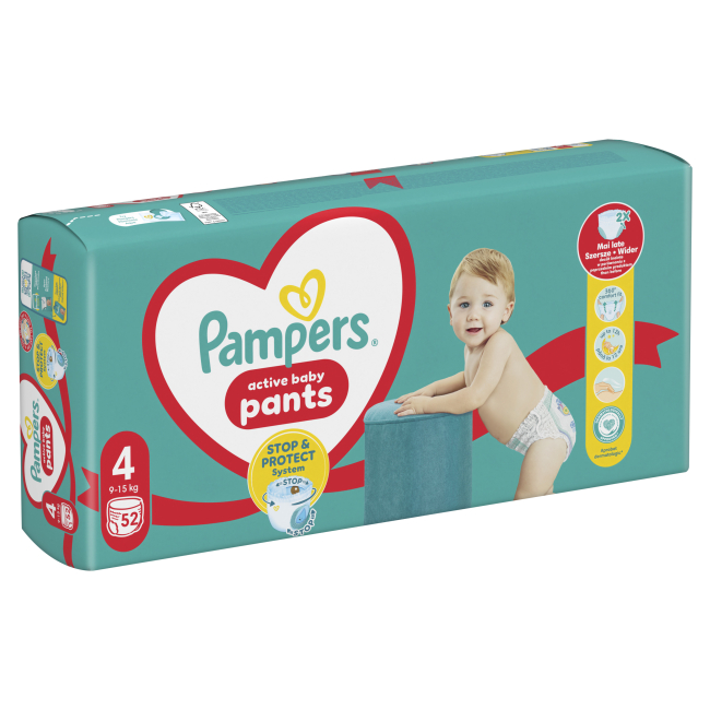 Товары по уходу - Подгузники-трусики Pampers Active baby Maxi 9-15 кг 52 шт (8006540069264)#2