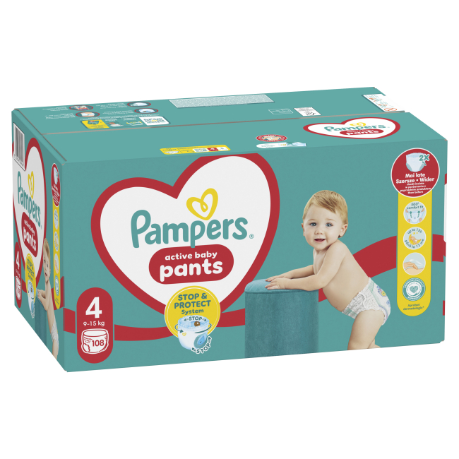 Товари для догляду - Підгузки-трусики Pampers Active baby Maxi 9-15 кг 108​ шт (8006540069448)#2