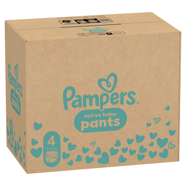 Товари для догляду - Підгузки-трусики Pampers Active baby Maxi 9-15 кг 176 шт (8006540068557)#2