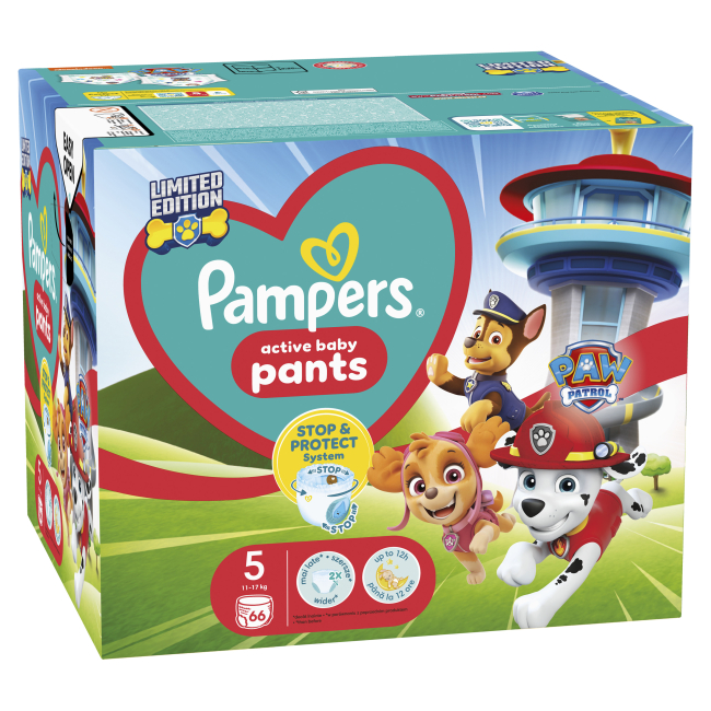 Товары по уходу - Подгузники-трусики Pampers Active baby Paw Patrol Junior 12-17 кг 66 шт (8006540863619)#2