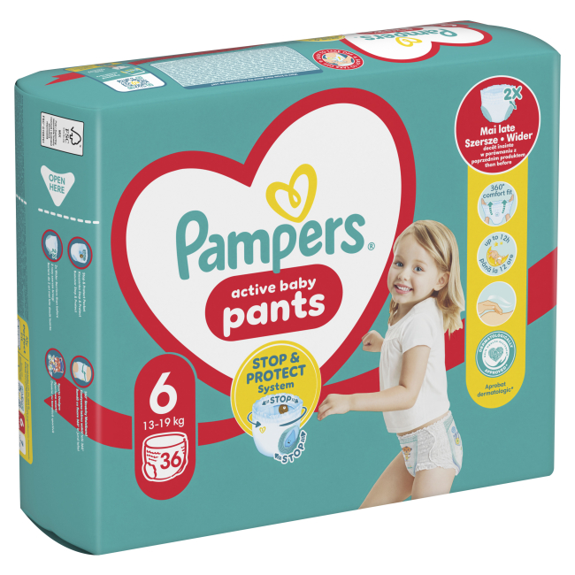 Товары по уходу - Подгузники-трусики Pampers Active baby Giant 13-19 кг 36 шт (8006540069028)#2