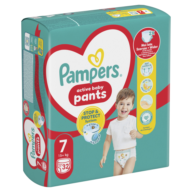 Товары по уходу - Подгузники-трусики Pampers Active baby Giant Plus 15+ кг 32 шт (8006540374559)#2