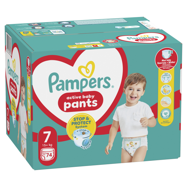 Товари для догляду - Підгузки-трусики Pampers Active baby Giant Plus 15+ кг 74 шт (8006540069622)#2