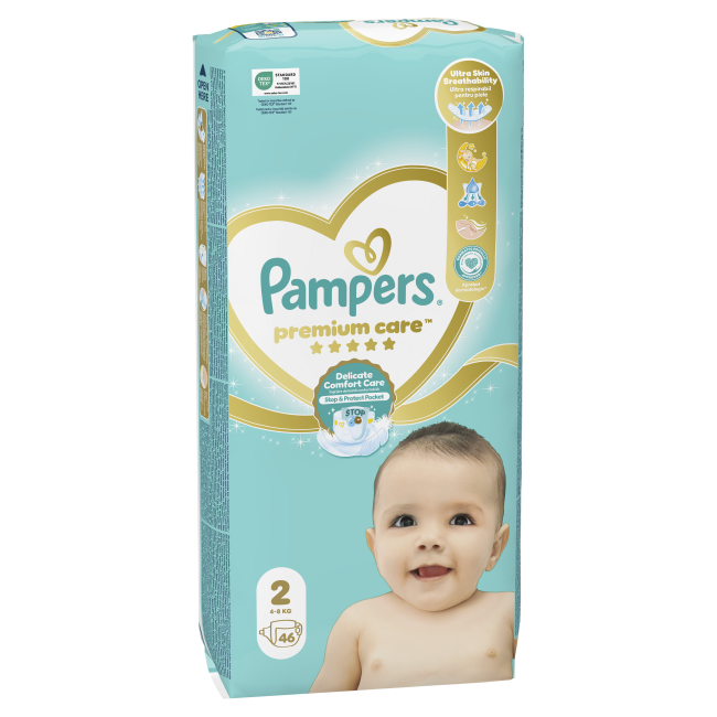 Товары по уходу - Подгузники Pampers Premium care Mini 4-8 кг 46 шт (8001841104799)#2
