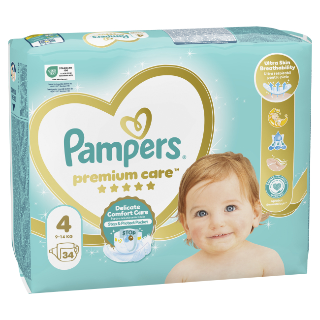 Товары по уходу - Подгузники Pampers Premium care Maxi 9-14 кг 34 шт (8001090379368)#2