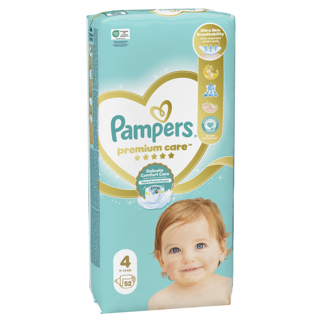 Товары по уходу - Подгузники Pampers Premium care Maxi 9-14 кг 52 шт (4015400278818)#2