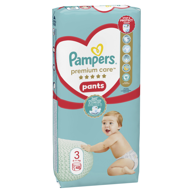 Товары по уходу - Подгузники-трусики Pampers Premium care Midi 6-11 кг 48 шт (8001090759795)#2