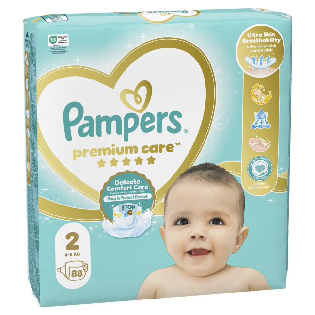 Товари для догляду - Підгузки Pampers Premium care Mini 4-8 кг 88 шт (8006540857717)#2