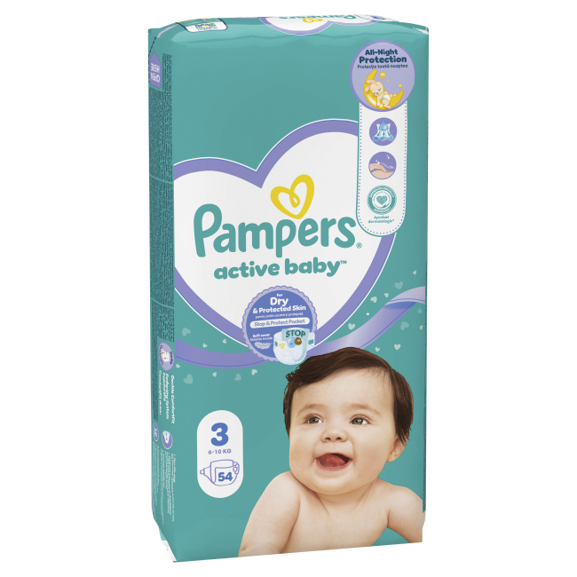 Товары по уходу - Подгузники Pampers Active Baby Midi Эконом Минус 6-10 кг 54 шт (8001090948977)#2