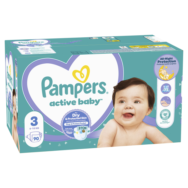 Товары по уходу - Подгузники Pampers Active Baby Giant Midi 6-11 кг 90 шт (8001090949455)#2