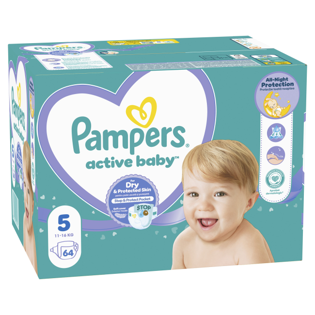 Товары по уходу - Подгузники Pampers Active Baby Giant Junior 12-17 кг 64 шт (8001090949974)#2
