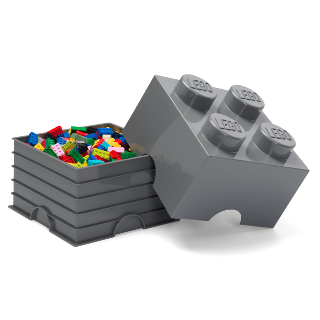 Бокси для іграшок - Бокс для зберігання LEGO Lifestyle Цеглинка 4 темно-сірий (40031754)#2
