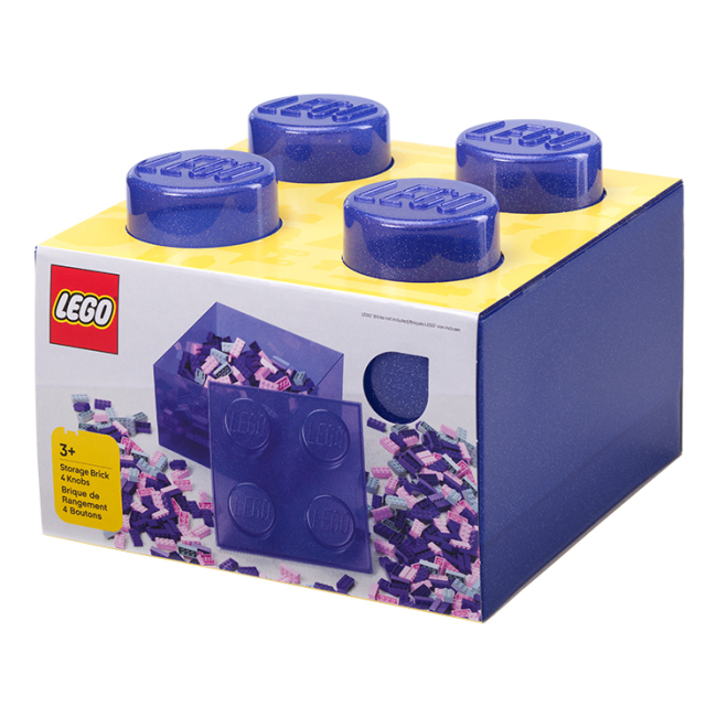 Бокси для іграшок - Коробка для зберігання LEGO Lifestyle Цеглинка 4 фіолетовий з блискітками (40090800)#3