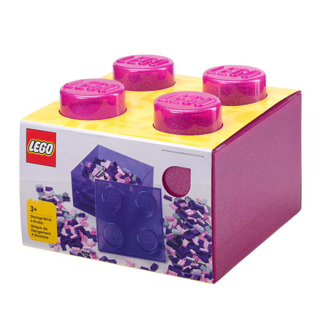 Бокси для іграшок - Коробка для зберігання LEGO Lifestyle Цеглинка 4 яскраво-рожевий з блискітками (40090801)#3