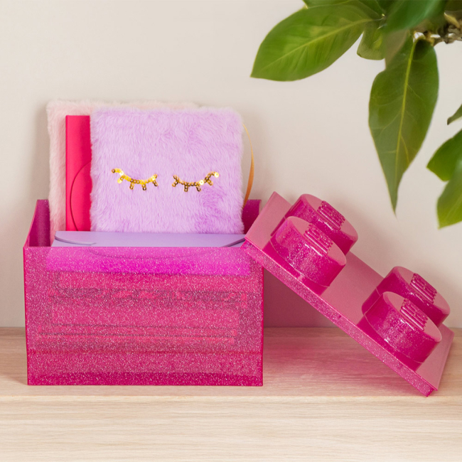 Бокси для іграшок - Коробка для зберігання LEGO Lifestyle Цеглинка 4 яскраво-рожевий з блискітками (40090801)#5