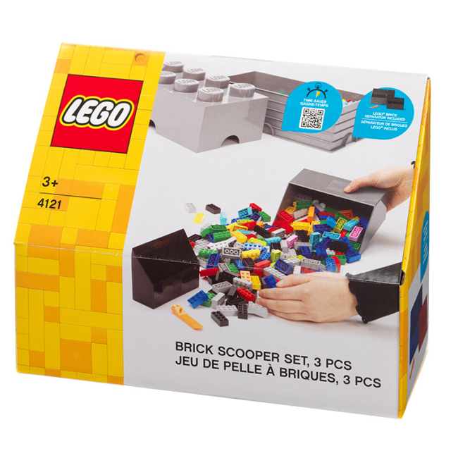 Бокси для іграшок - Набір совків для кубиків LEGO Lifestyle 2 шт чорний, сірий (41210002)#2