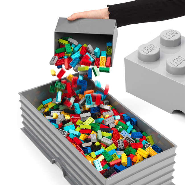 Бокси для іграшок - Набір совків для кубиків LEGO Lifestyle 2 шт чорний, сірий (41210002)#5
