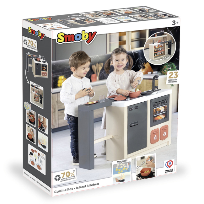 Детские кухни и бытовая техника - Игровая кухня Smoby Кухонный остров Скандинавский стиль с игровой зоной (7600312601)#3
