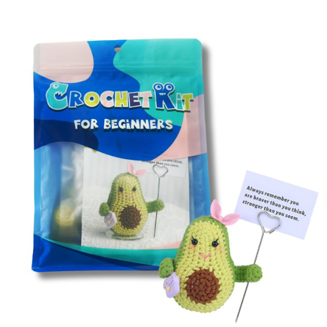 Набори для творчості - Набір для в'язання іграшки гачком Brushme Міс авокадо (NBV13)#2