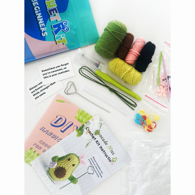 Набори для творчості - Набір для в'язання іграшки гачком Brushme Міс авокадо (NBV13)#3